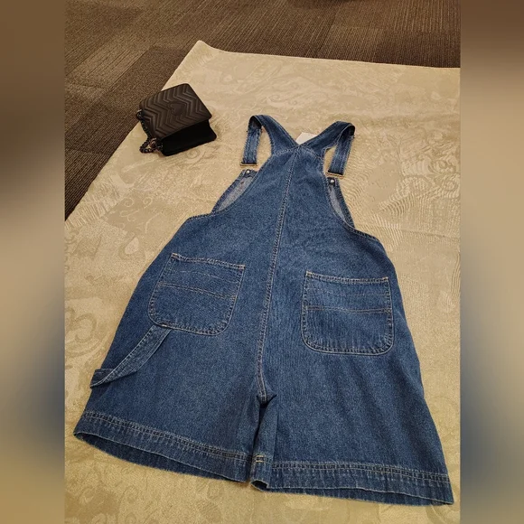 Denim Short Overalls - Classic Blue - Picture 3 of 6